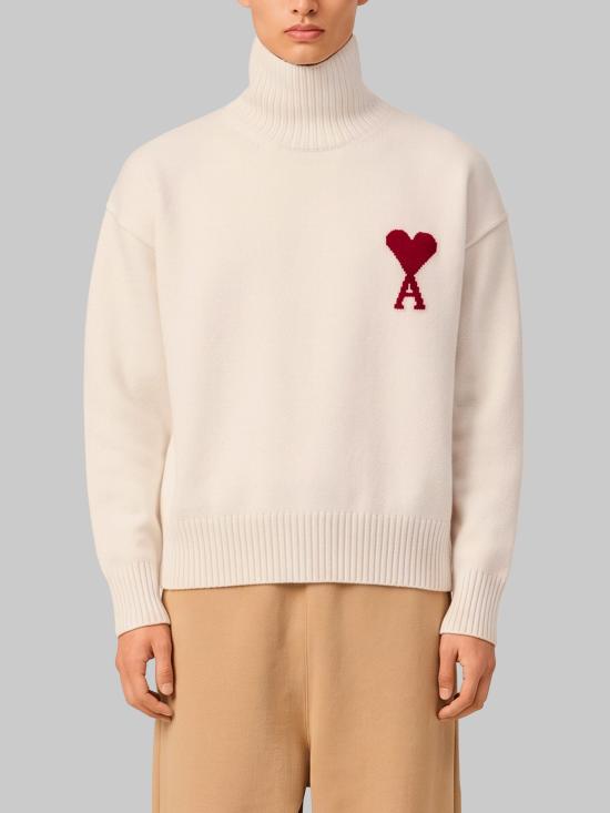 26FW 아미 ADC 터틀넥 스웨터 UKS839 WHITE