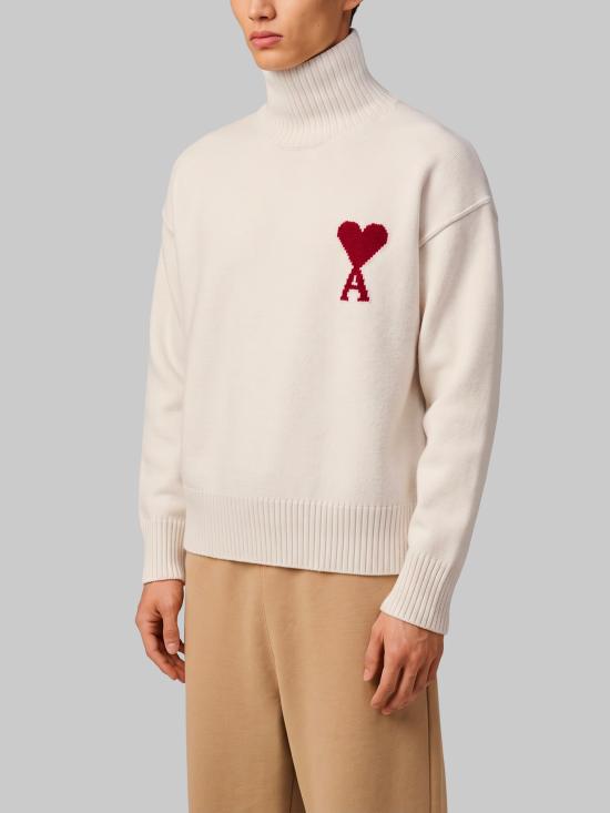 26FW 아미 ADC 터틀넥 스웨터 UKS839 WHITE - AMI