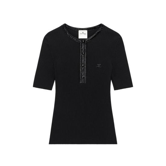 26FW 쿠레쥬 폴로 티셔츠 326MTO539FI 0001 9999 BLACK