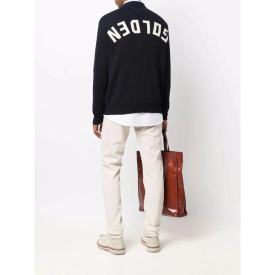 26FW 골든구스 로고 코튼 라운드넥 스웨터 GMP00841 P000662 50486 NAVY