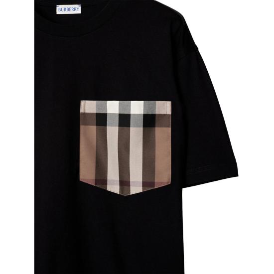 26SS 버버리 체크 포켓 티셔츠 8103970 CARRICK CH A1189 BLACK - BURBERRY