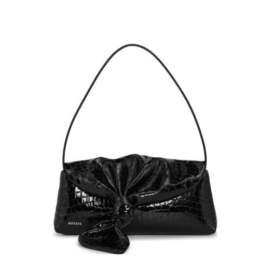 26FW 로테이트 바이 크리스텐슨 숄더백 116713100 CROCO KNOT 100 BLACK