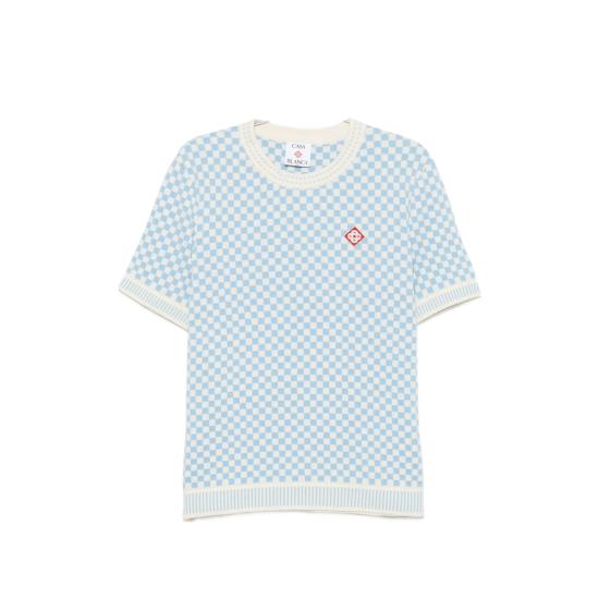 26FW 카사블랑카 탑 AW26 KW 1472 01 BLUWH BLUE