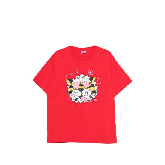 26SS 겐조 Wild Tiger 오버사이즈 티셔츠 FG55TS4034SG 22 RED