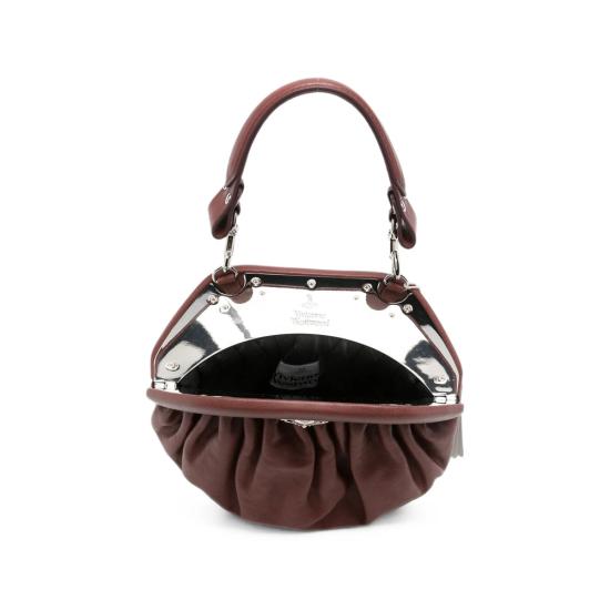 26FW 비비안웨스트우드 사피아노 탑핸들 클러치 파우치 49030001W L00BX D405 BROWN - VIVIENNE WESTWOOD