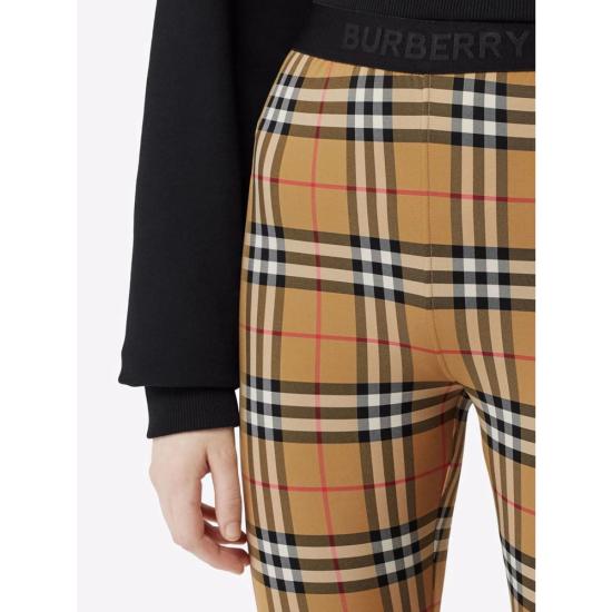 26SS 버버리 체크 스트레치 저지 레깅스 8049478 BELVOIR LT A7028 BROWN - BURBERRY