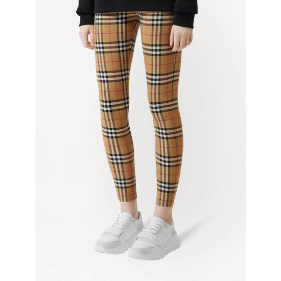 26SS 버버리 체크 스트레치 저지 레깅스 8049478 BELVOIR LT A7028 BROWN - BURBERRY
