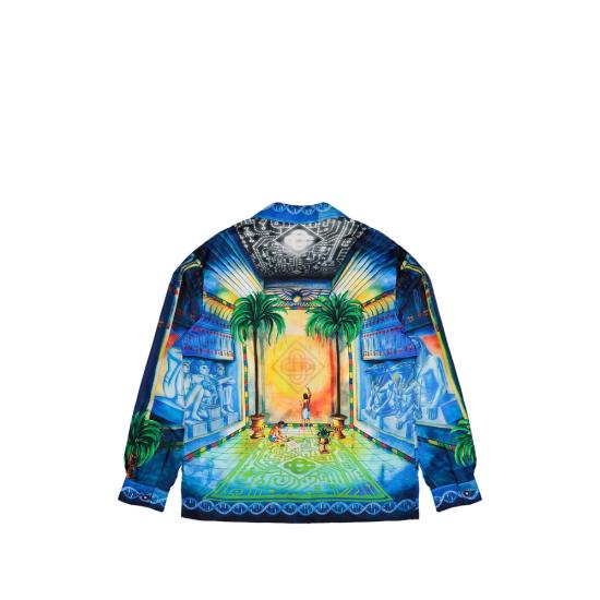 26FW 카사블랑카 셔츠 AW26 SH 006 02 GEOME BLUE - CASABLANCA