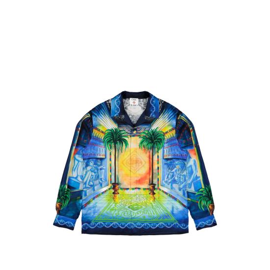 26FW 카사블랑카 셔츠 AW26 SH 006 02 GEOME BLUE