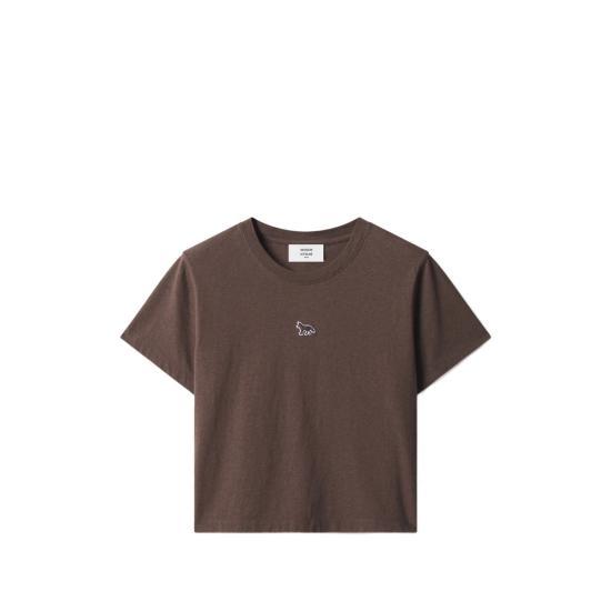 26FW 메종키츠네 베이비 폭스 베이비 티셔츠 MW00105KJ7026 DKBRO BROWN