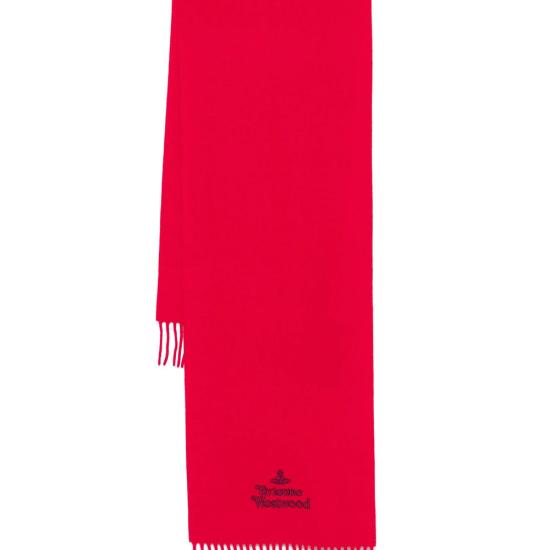 26FW 비비안웨스트우드 자수 로고 머플러 81030007 W00Q7 H401 RED - VIVIENNE WESTWOOD