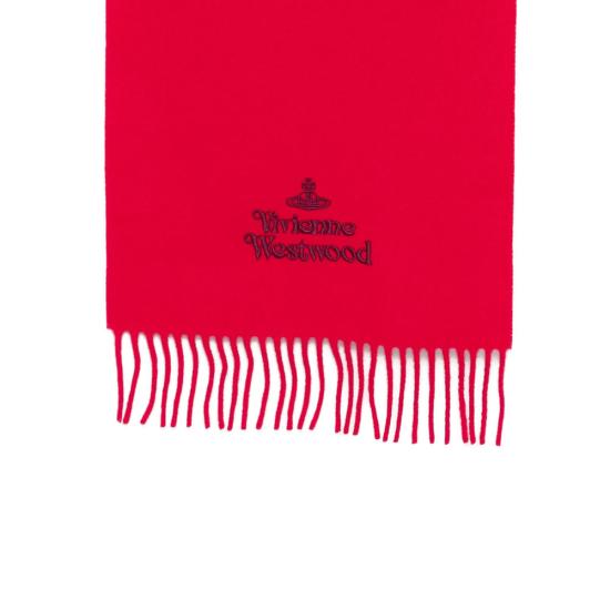 26FW 비비안웨스트우드 자수 로고 머플러 81030007 W00Q7 H401 RED - VIVIENNE WESTWOOD