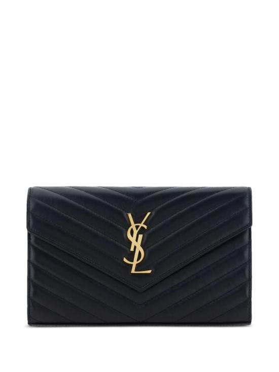 26FW 생로랑 레더 카산드라 체인 월렛 377828 AAA441000 BLACK