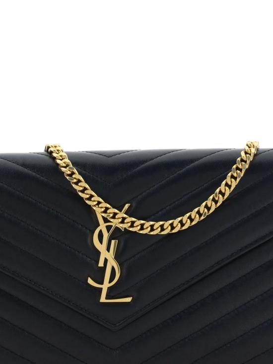 26FW 생로랑 레더 카산드라 체인 월렛 377828 AAA441000 BLACK - SAINT LAURENT