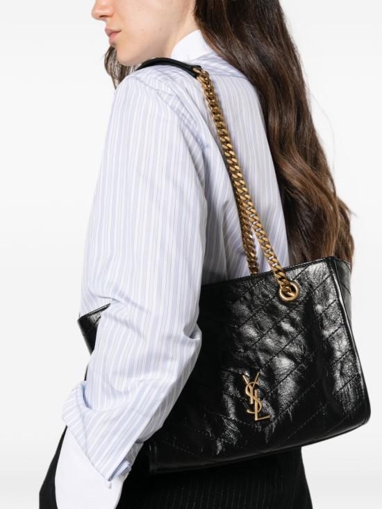 26FW 생로랑 니키 스몰 쇼핑백 872680 0EN071000 BLACK - SAINT LAURENT