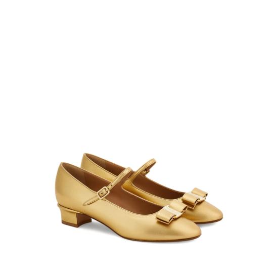 26SS 살바토레 페라가모 플랫 슈즈 01L413 0790879 1C ORO GOLD - SALVATORE FERRAGAMO