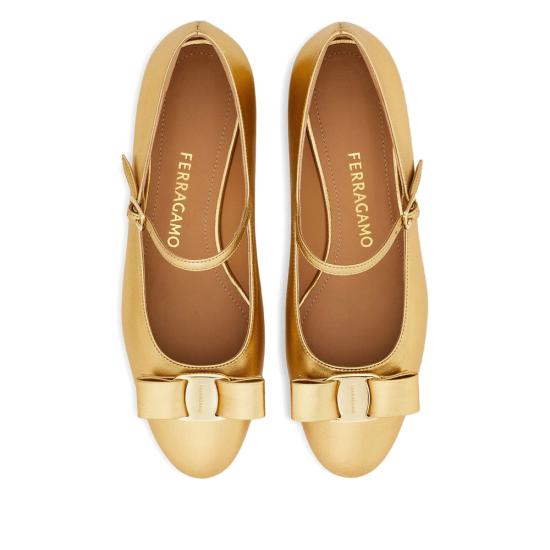 26SS 살바토레 페라가모 플랫 슈즈 01L413 0790879 1C ORO GOLD - SALVATORE FERRAGAMO