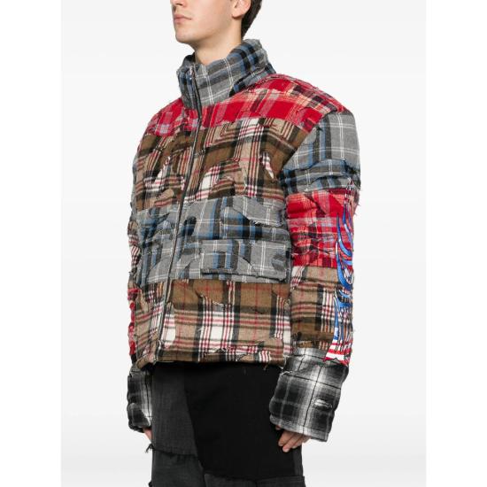 25FW 후 디싸이즈 워 패딩 RUIN FLANNEL MULTI BROWN - WHO DECIDES WAR