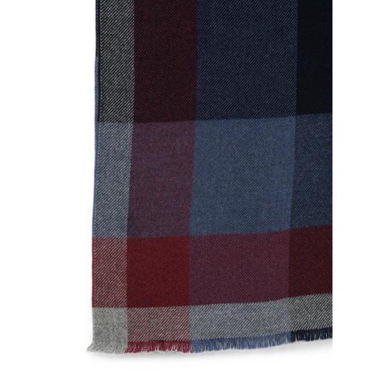 26FW 브루넬로 쿠치넬리 울&캐시미어 트윌 체크 스카프 MSC666AG CVF14 BLUE - BRUNELLO CUCINELLI