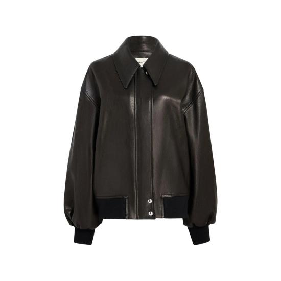 26FW 케이트 쉘맨 레더 자켓 6166729 L729 200 BLACK