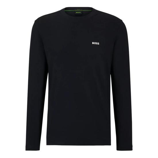 26FW 휴고보스 콘트라스트 로고 스트레치 코튼 롱 슬리브 티셔츠 50506365 402 NAVY
