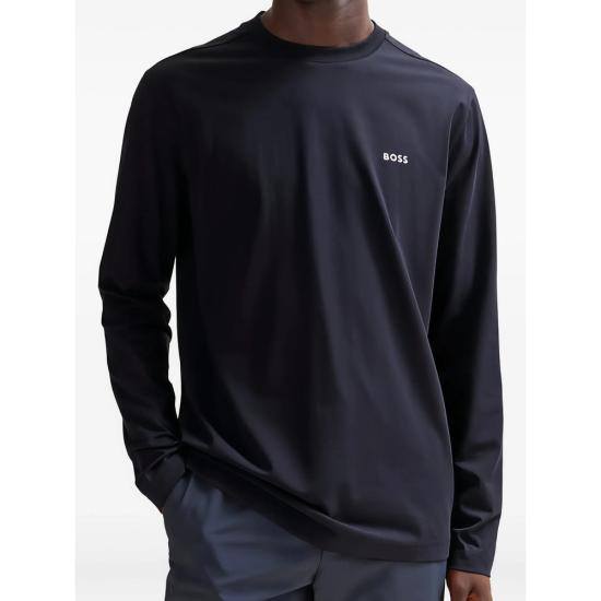 26FW 휴고보스 콘트라스트 로고 스트레치 코튼 롱 슬리브 티셔츠 50506365 402 NAVY - HUGO BOSS