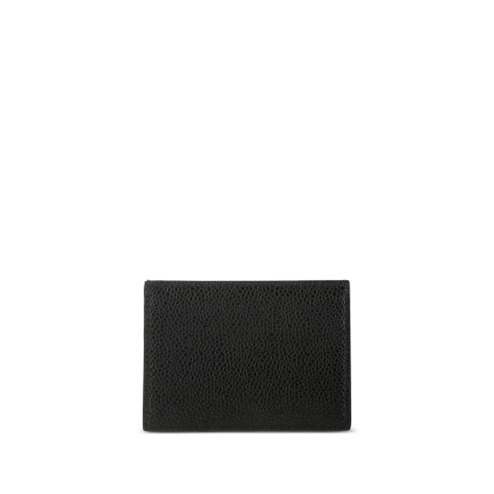 26FW 톰브라운 페블 그레인 레더 스트라이프 싱글 카드 홀더 MAW020L 00198 001 BLACK - THOM BROWNE