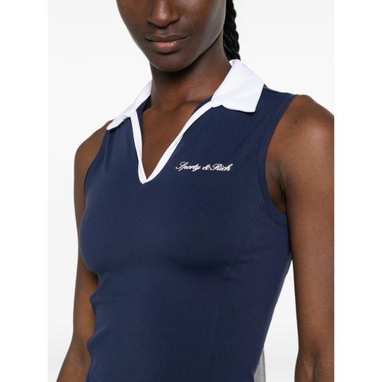 26FW 스포티앤리치 폴로 티셔츠 TO02475326BL DKNAW NAVY - SPORTY & RICH