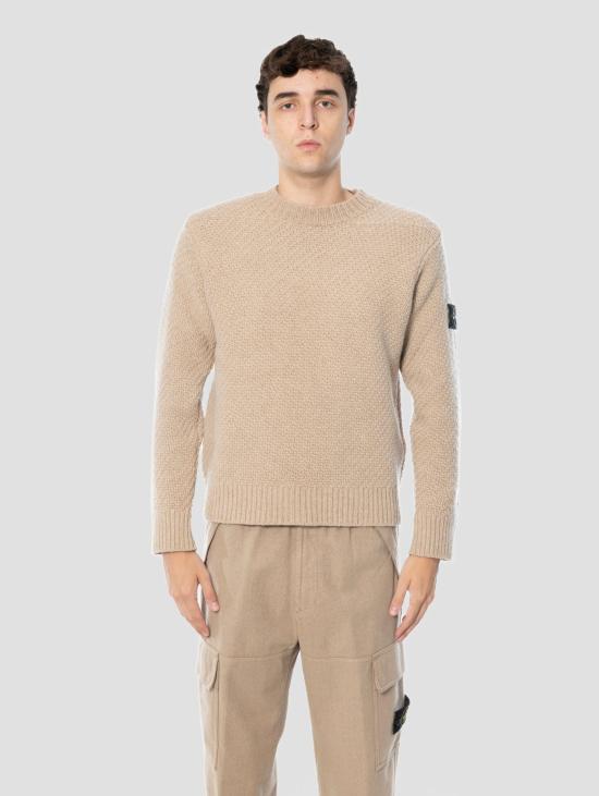 26FW 스톤 아일랜드 스웨터 라나 아 푼토 카네스트로 비스코토를 입은 Maglione Girocollo