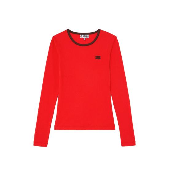 26FW 가니 폴로 티셔츠 A1040390 472 RED