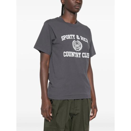 26FW 스포티앤리치 폴로 티셔츠 TO119711218GY CARBO GRAY - SPORTY & RICH