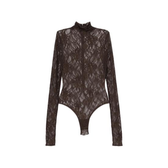 26FW 안다마네 바디수트 티셔츠 T200736A TJP200 DKBRO BROWN