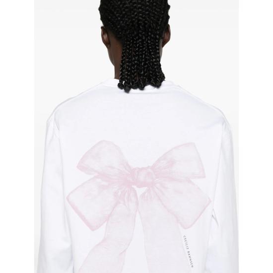 26FW 세실리아 반센 폴로 티셔츠 RTW19006 BLILY WHPIN WHITE - CECILIE BAHNSEN