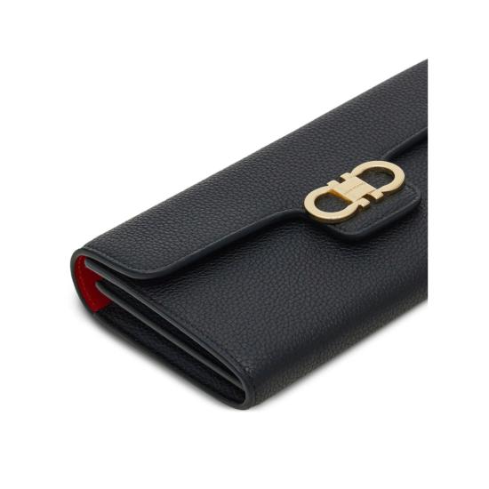 26FW 살바토레 페라가모 간치니 체인 장지갑 220981 0785769 NERED BLACK - SALVATORE FERRAGAMO
