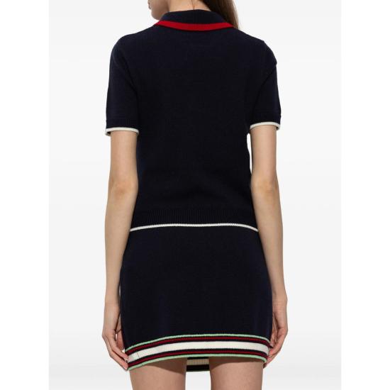 26FW 카사블랑카 폴로 티셔츠 PF26 KW 856 01 NAVY BLUE - CASABLANCA