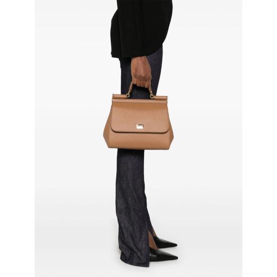 26FW 돌체앤가바나 라지 시실리 핸드백 BB6002 B1001 8M417 BROWN - DOLCE & GABBANA