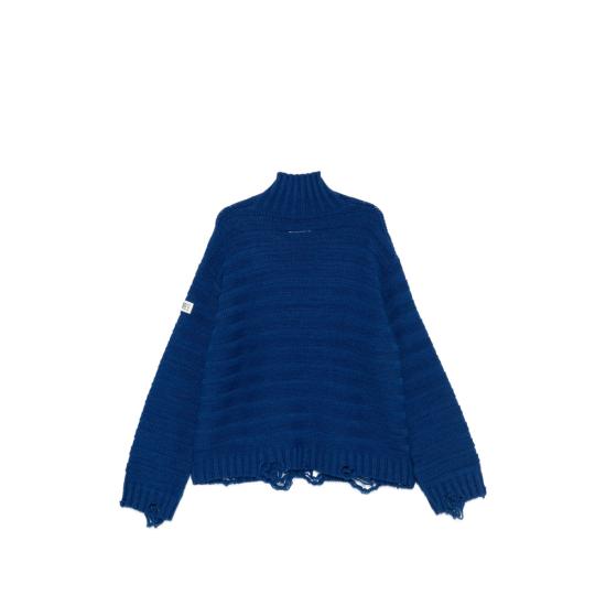 26FW MM6 메종마르지엘라 스웨터 M13040 SH0HA0004 483 BLUE - MM6 MAISON MARGIELA