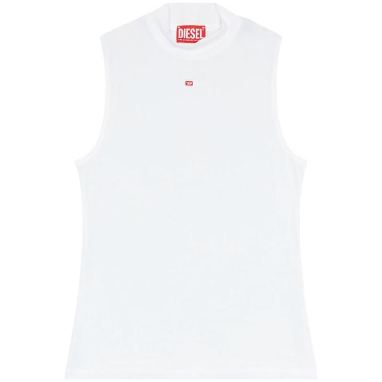 26SS 디젤 T 목키 SI 마이크로디브 모크넥 립드 탱크탑 0BLAN A10397 100 WHITE