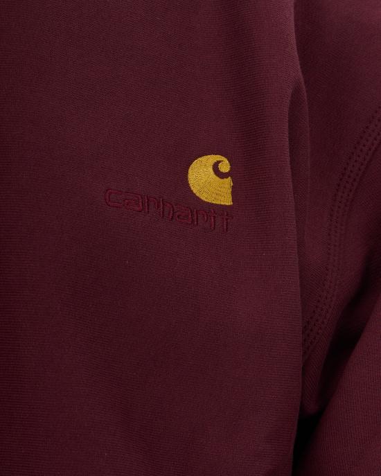 26FW 칼하트 WIP 하프 집 아메리칸 스크립트 스웨트셔츠 I027014 PURPLE - CARHARTT WIP