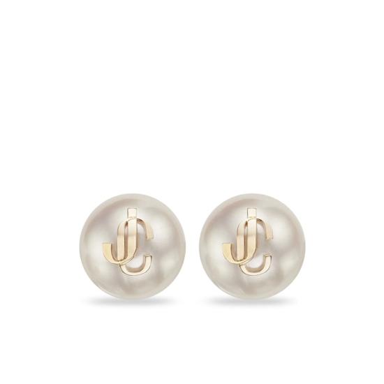 26FW 지미추 이어링 JC PEARL STUDS DXQ GOLWH WHITE