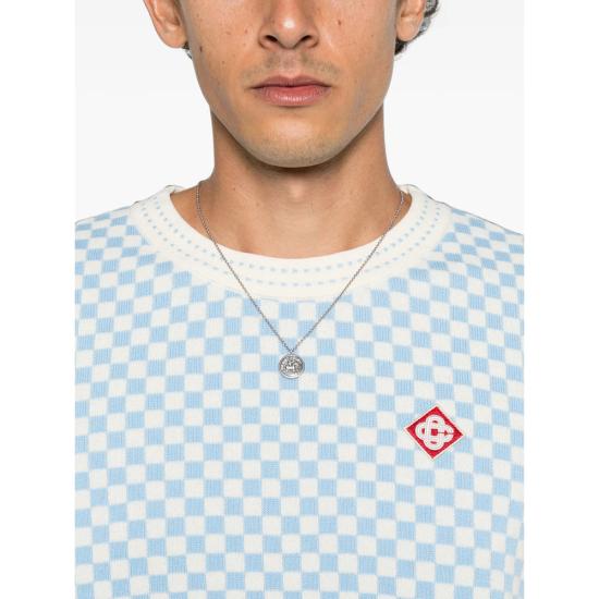 26FW 카사블랑카 탑 AW26 KW 1472 01 BLUWH BLUE - CASABLANCA