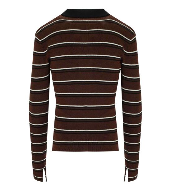 26FW 가니 폴로 티셔츠 A1170004 999 S Brown - GANNI