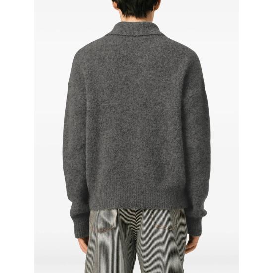 26FW 아미 알파카 아미 롱 슬리브 폴로 스웨터 HPL405 KN0021 A189 GREY - AMI