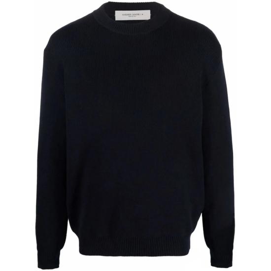 26FW 골든구스 로고 코튼 라운드넥 스웨터 GMP00841 P000662 50486 NAVY - GOLDEN GOOSE