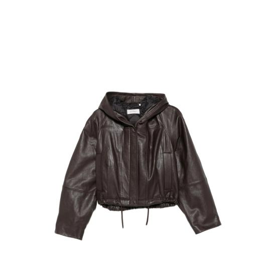 26FW 스포트막스 가죽 자켓 SPXKABALA 057F 001 BROWN