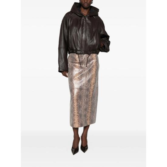 26FW 스포트막스 가죽 자켓 SPXKABALA 057F 001 BROWN - SPORTMAX