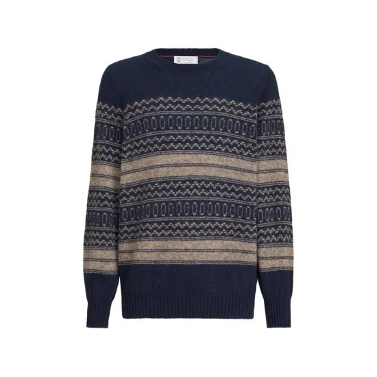 26FW 브루넬로 쿠치넬리 스웨터 MTF710000 CU052 NAVY