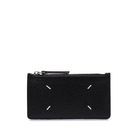 26SS 마르지엘라 스티치 레더 지퍼 카드 홀더 P4455 S56UI0143 T8013 BLACK - MAISON MARGIELA