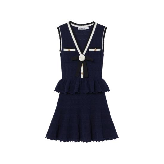 26FW 셀프 포트레이트 원피스 PF26 075S N NAVY
