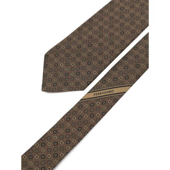26FW 살바토레 페라가모 넥타이 351476 0797326 SOYSE BROWN - SALVATORE FERRAGAMO